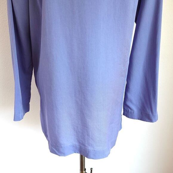 J.Jill Pure Jill is 100% Tencel Collarless Button Down Blue Periwinkle Size XS - Picture 11 of 16